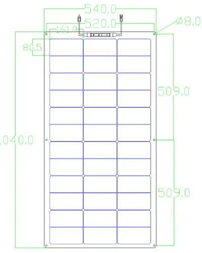 Dimensiones Panel solar flexible SunPower 115w