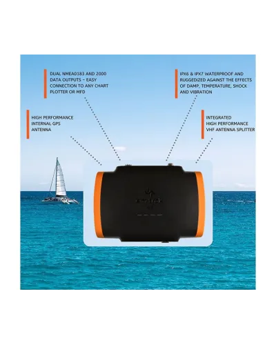 Transceptor AIS em-trak B923 clase B 2 W con splitter VHF
