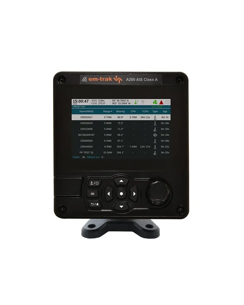 Transceptor AIS em-trak A200 clase A con pantalla