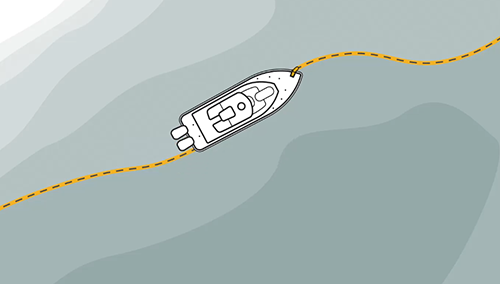 El Minn Kota Instinct Quest es capaz de seguir las curvas batimétricas de su sonda Hummingbird y trazar una ruta con la misma profundidad